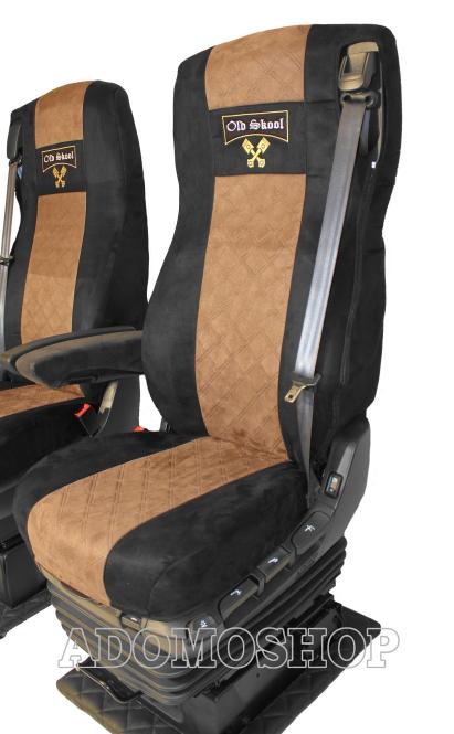 Sitzbezüge für Daf xf 106,105 Grammer-Sitze schwarz-braun, Old Skool 