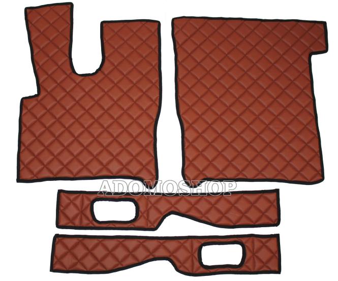 Kunstlederfußmatten mit Sitzsockel für DAF XF 106 ab 07/2017 braun 