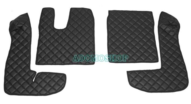 Kunstlederfußmatten für Man TGS und TGL ab 2007 bis 2018, Manualschaltung, schwarz-beige-matt 