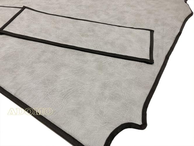 Kunstlederfußmatten mit Sitzsockel für MP5 und MP4 grau-schattiert-glatt, klappbar 13 CM