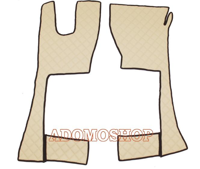 Kunstleder Fussmatten Actros MP5/Mp4 schmales Haus Tunnel beige-matt 