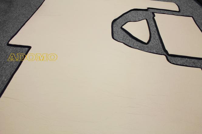 Kunstleder Fußmatten für Mercedes Actros MP5 und MP4 Solostar, beige-glatt. Umrandung schwarz 8 CM