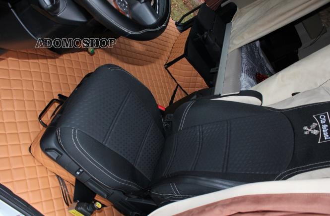 Kunstleder Fußmatten für Mercedes Actros MP5 und MP4 Solostar, cappucino-matt 