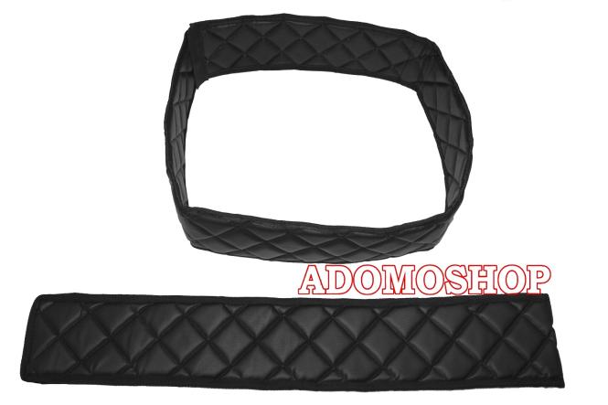 Kunstleder Fussmatten mit Sockelverkleidung für Actros MP5/Mp4 schmales haus Tunnel,schwarz--matt 