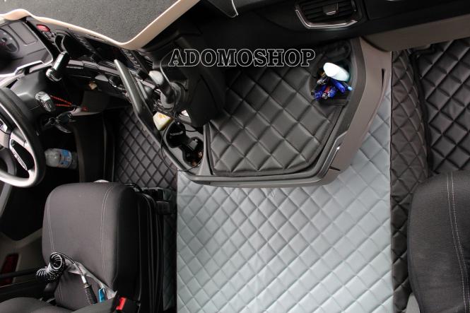 Kunstleder Fußmatten für SCANIA R ab 2017 Die neue R-Baureihe in grau-schwarz, drehbar 