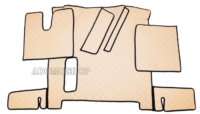 Kunstlederfußmatten für Man TGX ab 2018, mit 1-Schublade, beige-MATT 