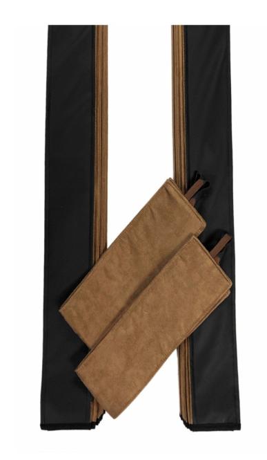 LKW Gardinen in Plissee-Look mit 2 Rückhalterbändern, braun-schwarz 