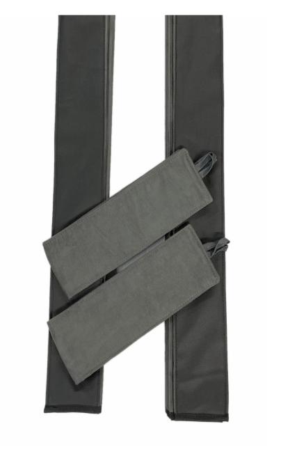 LKW Gardinen in Plissee-Look mit 2 Rückhalterbändern, grau-schwarz 