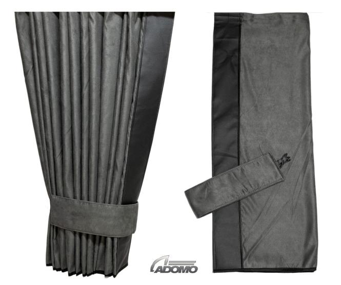 2 Seitengardinen für DAF ab 2021 XF-new XG XG+ grau - schwarz OHNE oder MIT old skool 