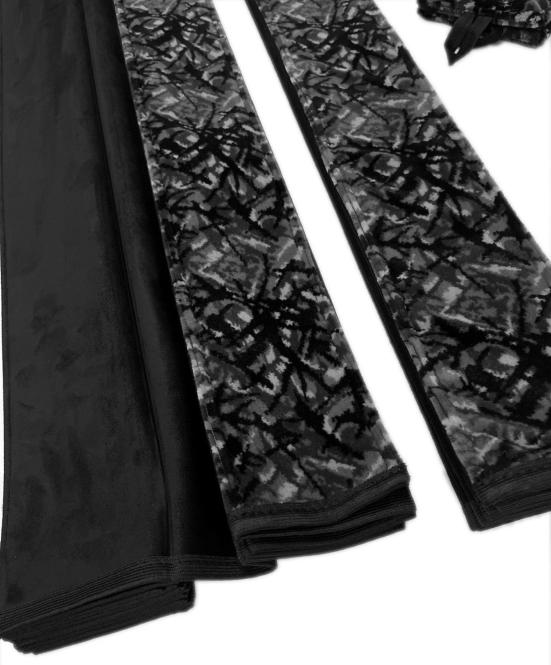 LKW Gardinen mit Kante aus dänisch Plüsch in grau mit 2 Rückhaltebändern 