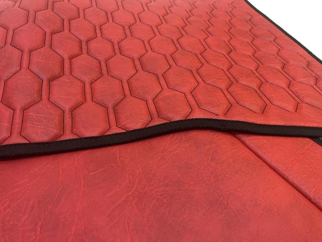Kunstleder Fußmattenset für Volvo FH4, FH5 in rot glatt 