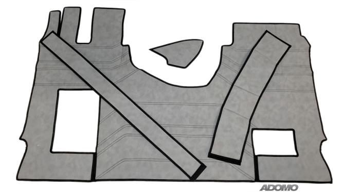 Kunstlederfußmatten Set für MP4, MP5, klappbarer Beifahrersitz, Kunstleder glatt mit extra Steppung, Sockel 8cm 