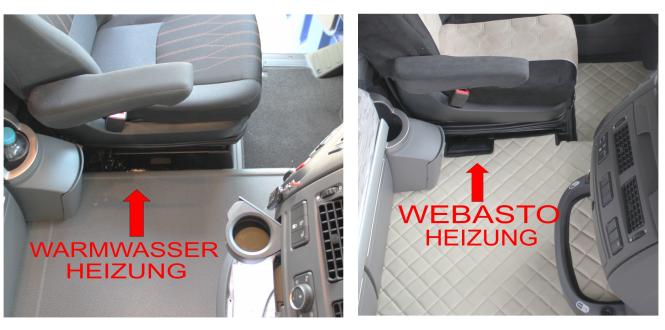 Kunstlederfußmatten  für DAF XF 106 ab 07/2017 beige-blau-matt, Old Skool 