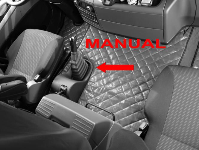 Kunstlederfußmatten für Man TGS und TGL ab 2007 bis 2018, Manualschaltung, schwarz-matt 