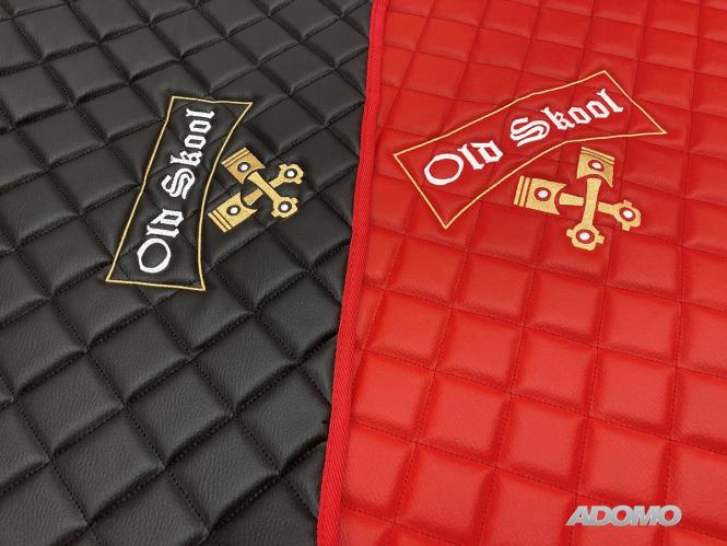 Kunstlederfußmatten für Man TGX ab 2020 schwarz-rot-matt Old Skool 