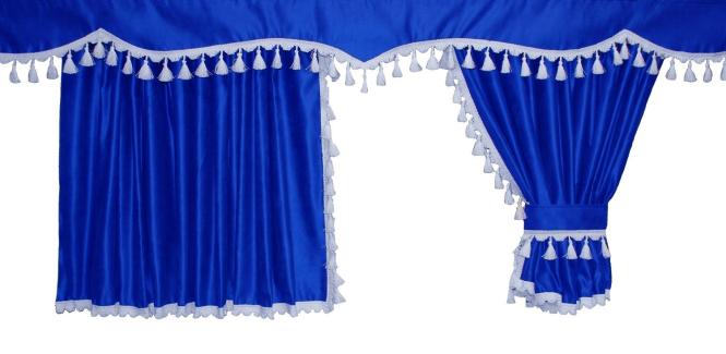 Scania  Gardinen, blau-weiss 