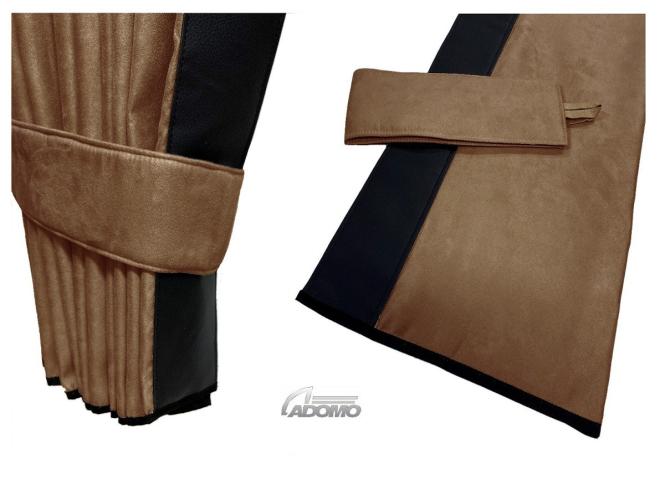 2 Seitengardinen für Iveco S-Way, Hi-Way, Stralis braun - schwarz OHNE oder MIT old skool 