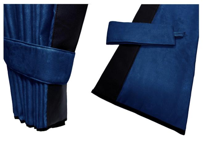 2 Seitengardinen für Scania R ab 2010 dunkelblau - schwarz OHNE oder MIT old skool 