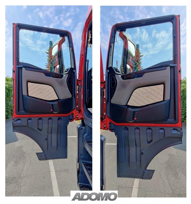 Türverkleidung für MAN TGX , TGS ab 2020, Kunstleder in beige-matt, old skool 