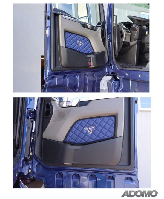 Türverkleidung für MAN TGX , TGS ab 2020, Kunstleder in blau-matt, old skool 