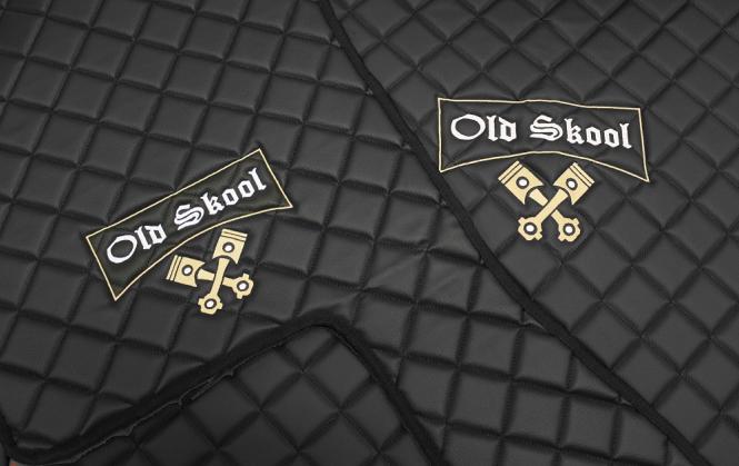 Kunstleder Fußmattenset für Volvo FH4, FH5 in schwarz, Old Skool 