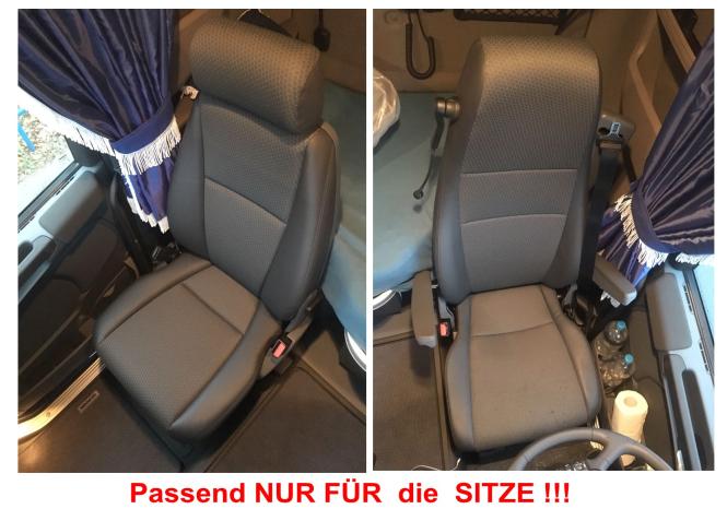 Lkw Sitzbezüge für Scania R ab 2010, klappbarer Beifahrersitz, braun-beige 