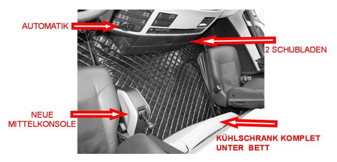 Kunstlederfußmatten für Man TGX ab 2018 beige-blau-matt 