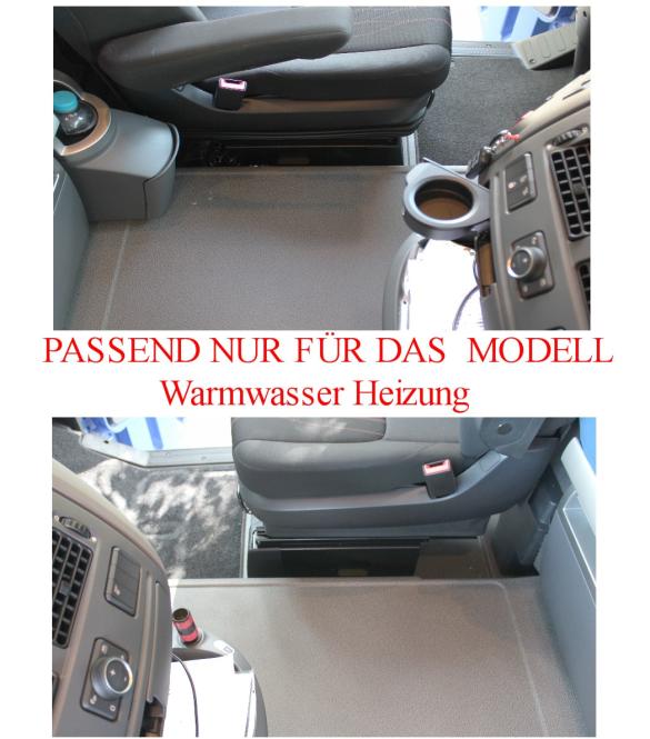 Kunstlederfußmatten mit Sitzsockel für DAF XF 106 ab 07/2017 beige-blau-matt 