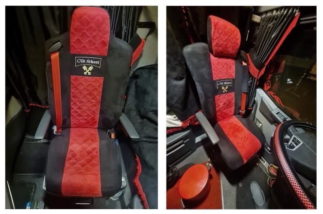 Sitzbezüge für Renault T ab 2014 schwarz-rot Old Skool 