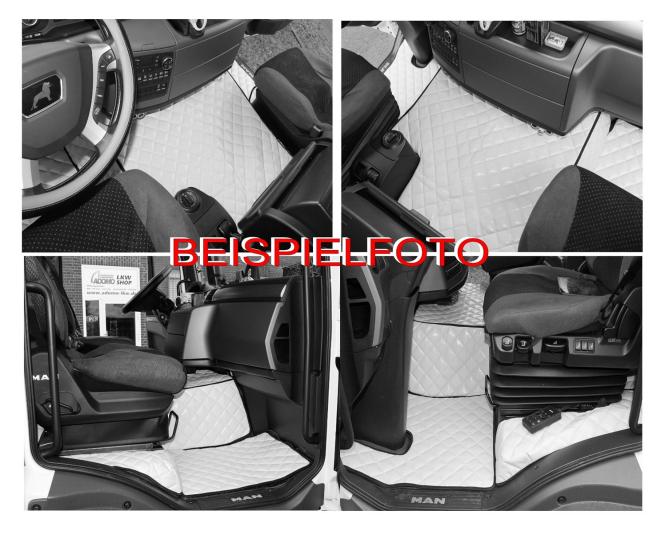 Kunstlederfußmatten für Man TGS und TGL ab 2007 bis 2018, automatik, schwarz-beige-matt 