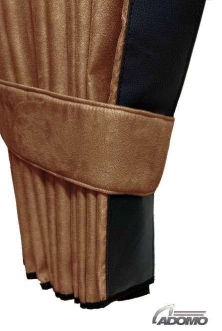 2 Seitengardinen für Renault T braun - schwarz OHNE oder MIT old skool 