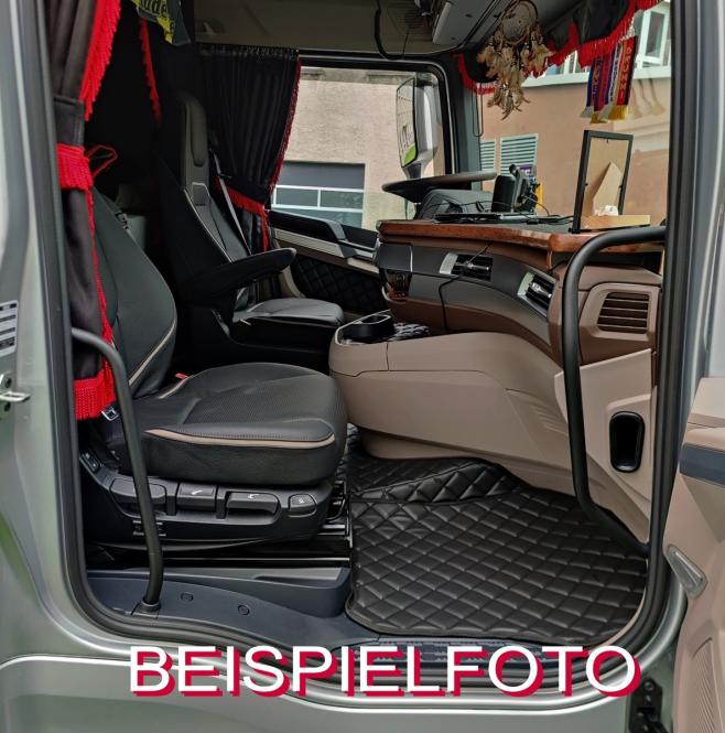 Kunstlederfußmatten mit Sitzsockel für DAF ab 2021 XG, XG+ schwarz-braun 