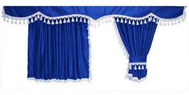 Lkw Gardinen für Man TGX ab 2020, blau-weiß. spitz 