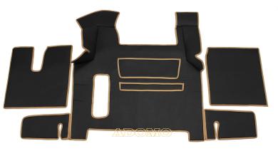 Kunstlederfußmatten für Man TGX 2018 - 2020 schwarz - glatt, Umr. beige