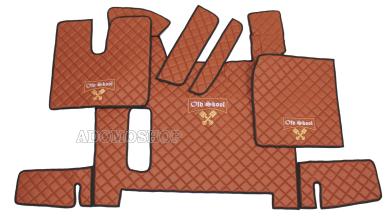 Kunstlederfußmatten für Man TGX ab 2018 braun-Old Skool