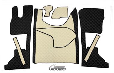 Kunstlederfußmatten mit Sitzsockel für DAF ab 2021 XG, XG+ schwarz-beige