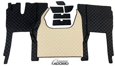 Kunstlederfußmatten für Iveco S-Way ab 2025 beige - schwarz, matt