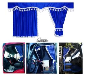 Lkw Gardinen für Volvo FH Aero FH5 FH4 blau-weiß