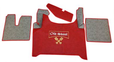 Kunstlederfußmatten für Man TGX ab 2020 grau - rot , großes Logo