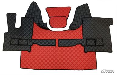 Kunstlederfußmatten mit Sitzsockel für DAF XF 106 ab 07/2017 schwarz - rot