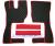 Kunstlederfußmatten mit Sitzsockel für Volvo FH4, FH5 schwarz-rot-matt