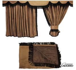 Lkw Gardinen für MP3 und MP2, braun-schwarz, gratis Gardinenhaken