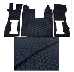 Kunstleder Fußmatten für SCANIA R ab 2017 in blau-matt, Doppelsteppung, drehbar