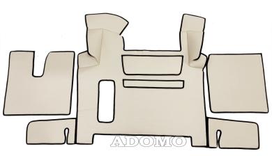 Kunstlederfußmatten für Man TGX 2018 - 2020 beige - glatt, Umr. schwarz