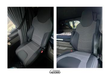 Kunstledersitzbezüge für MAN TGX TGS ab 2020 mit 1-Gurt und 2 Armlehnen schwarz