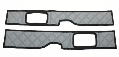 Sitzsockelverkleidung aus Kunstleder für DAF XF 106, Grammer-Sitze/Sockel , grau-matt, Umr. schwarz