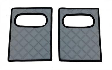 Kühlschranktürverkleidung aus Kunstleder für Actros MP5 und MP4, grau-schwarz umr.