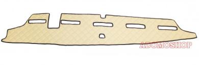 Armaturenabdeckung aus Kunstleder für Volvo FH4, FH5 mit Kollisionswarner , beige-matt, umr.schwarz