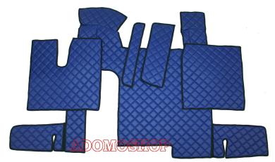 Kunstleder Fussmatten für MAN TGX ab 2007 Automatik 2 Schubladen  blau