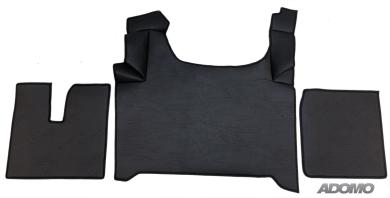 Kunstlederfußmatten für Man TGX ab 2020 schwarz-glatt, Umr. schwarz